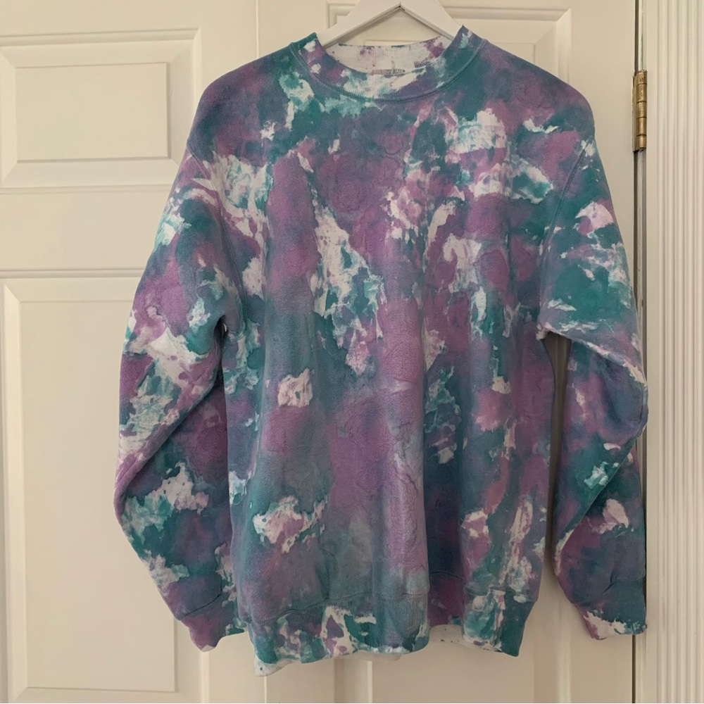 VTG 90s tie dye ONEITA sweatshirt purple blue Large Medium Small
